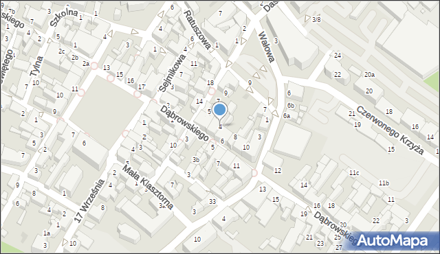 Środa Wielkopolska, Dąbrowskiego Henryka, gen., 4, mapa Środa Wielkopolska