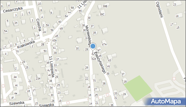 Stary Sącz, Daszyńskiego, 42, mapa Stary Sącz