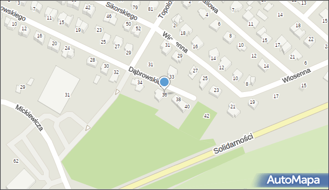 Staszów, Dąbrowskiego Jarosława, gen., 36, mapa Staszów