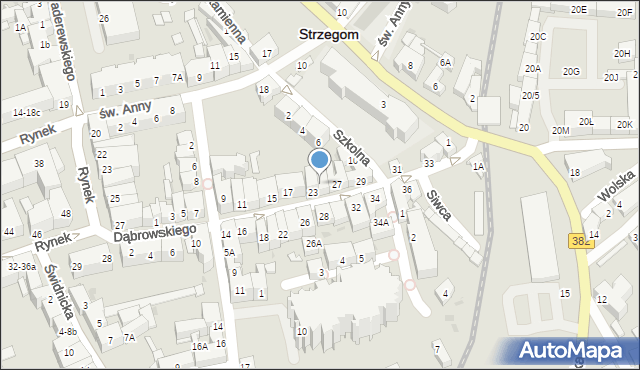 Strzegom, Dąbrowskiego Jarosława, gen., 25, mapa Strzegom