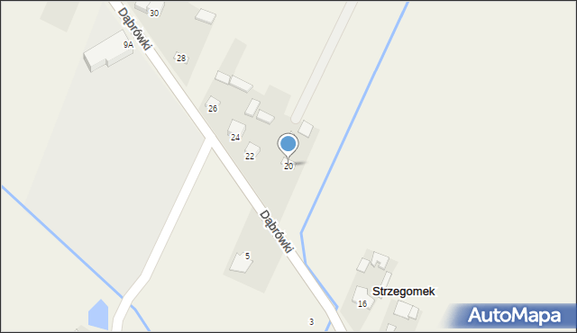 Strzegomek, Dąbrówki Wacława, 20, mapa Strzegomek