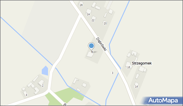 Strzegomek, Dąbrówki Wacława, 5A, mapa Strzegomek