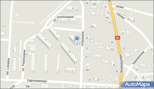 Strzelno, Dąbrowskiego Henryka, gen., 8, mapa Strzelno