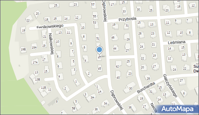 Suchy Dwór, Dąbrowskiej Marii, 47, mapa Suchy Dwór