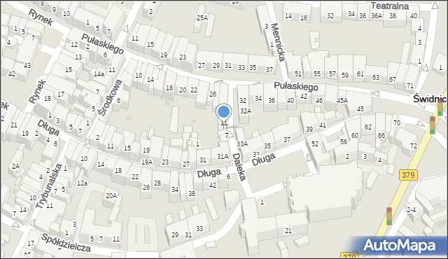 Świdnica, Daleka, 9, mapa Świdnicy