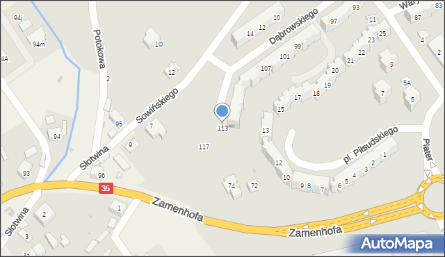 Świdnica, Dąbrowskiego Jarosława, gen., 113, mapa Świdnicy