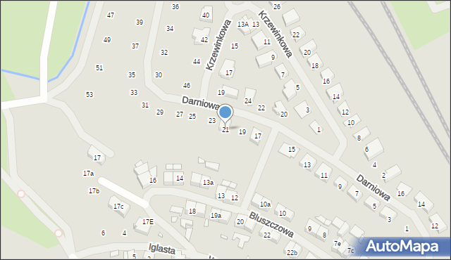 Szczecin, Darniowa, 21, mapa Szczecina