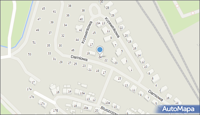 Szczecin, Darniowa, 24, mapa Szczecina