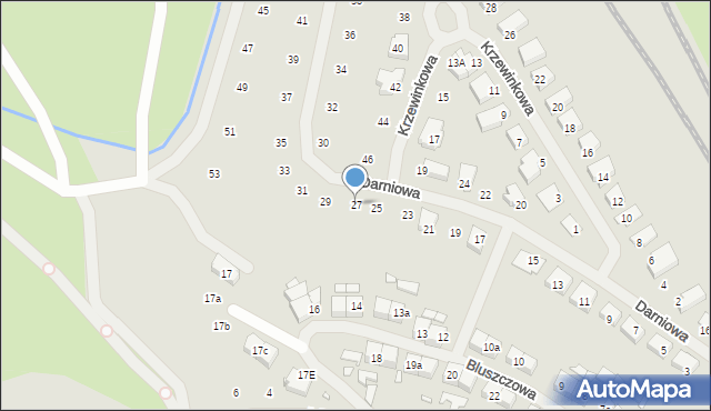 Szczecin, Darniowa, 27, mapa Szczecina