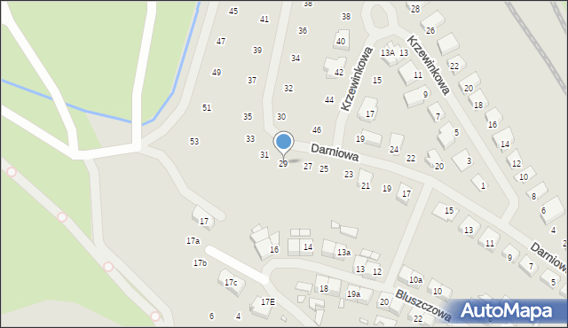 Szczecin, Darniowa, 29, mapa Szczecina