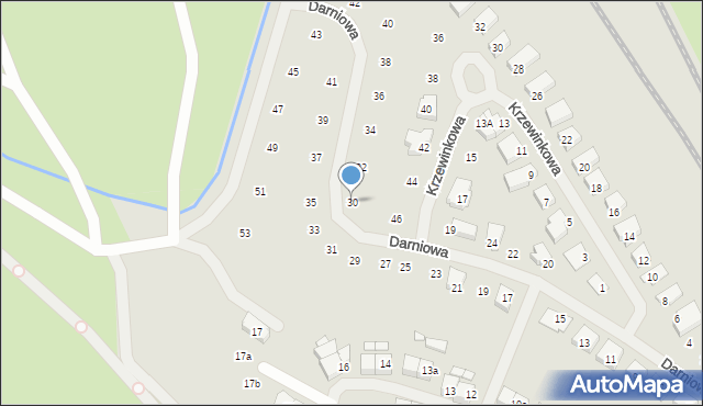 Szczecin, Darniowa, 30, mapa Szczecina