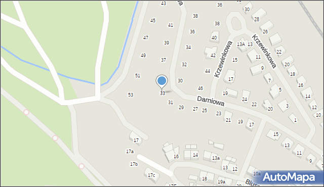 Szczecin, Darniowa, 33, mapa Szczecina