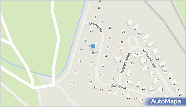 Szczecin, Darniowa, 39, mapa Szczecina