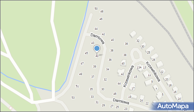 Szczecin, Darniowa, 41, mapa Szczecina