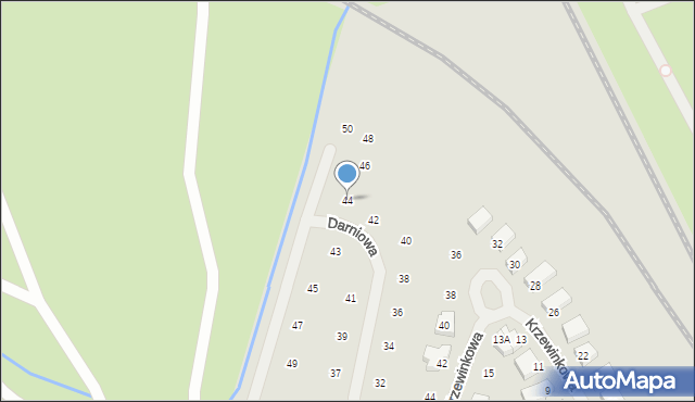 Szczecin, Darniowa, 44, mapa Szczecina