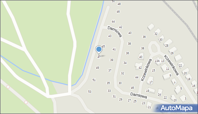 Szczecin, Darniowa, 47, mapa Szczecina