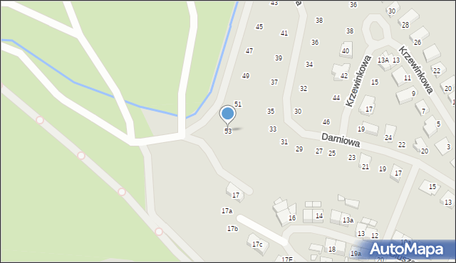 Szczecin, Darniowa, 53, mapa Szczecina