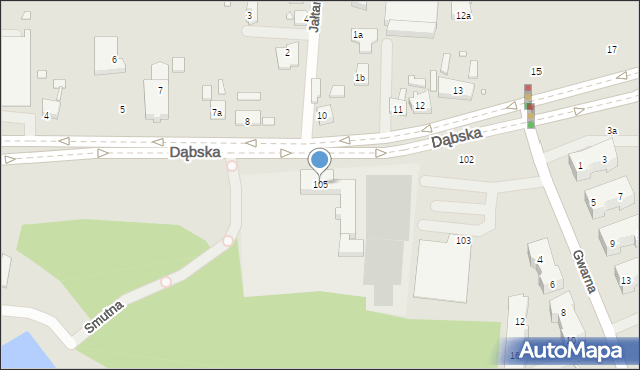 Szczecin, Dąbska, 105, mapa Szczecina