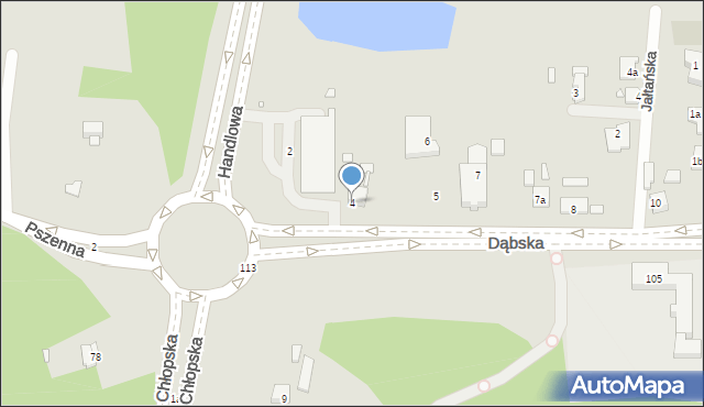 Szczecin, Dąbska, 4, mapa Szczecina