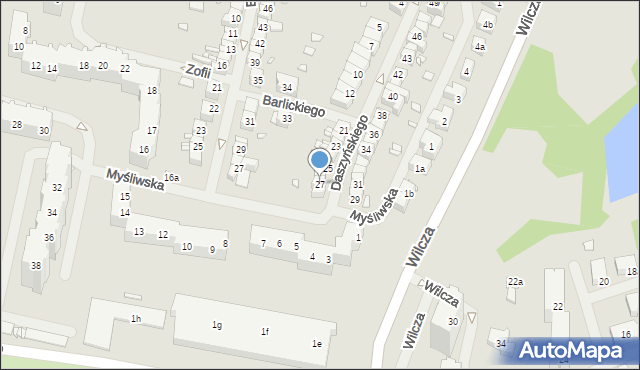 Szczecin, Daszyńskiego Ignacego, 27, mapa Szczecina