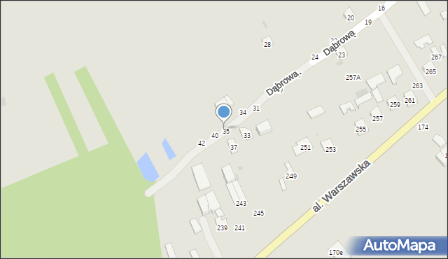 Tarnobrzeg, Dąbrowa, 38, mapa Tarnobrzegu