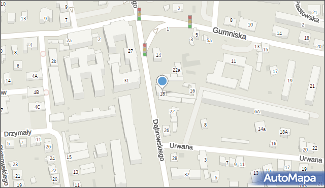 Tarnów, Dąbrowskiego Jarosława, gen., 18, mapa Tarnów