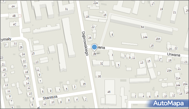 Tarnów, Dąbrowskiego Jarosława, gen., 28, mapa Tarnów