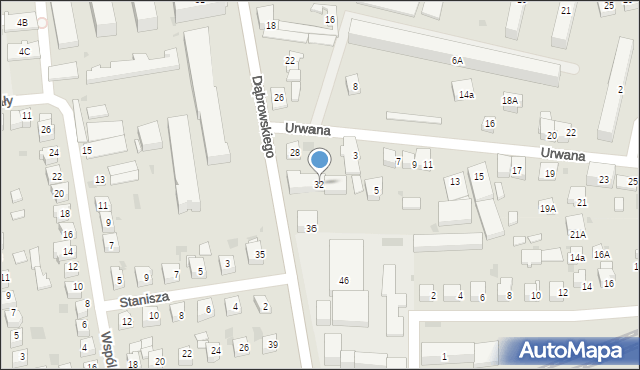 Tarnów, Dąbrowskiego Jarosława, gen., 32, mapa Tarnów