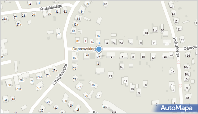 Tczew, Dąbrowskiego, gen., 2b, mapa Tczew