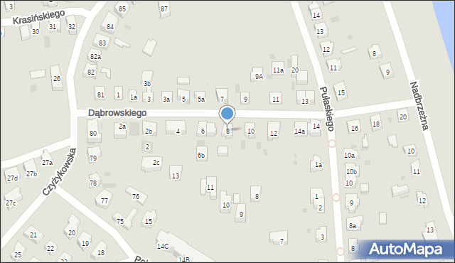 Tczew, Dąbrowskiego, gen., 8, mapa Tczew