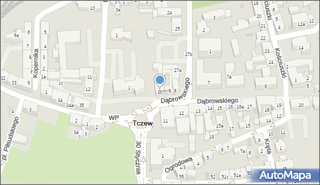 Tczew, Dąbrowskiego Jarosława, gen., 10, mapa Tczew
