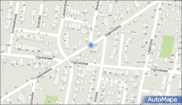 Tomaszów Mazowiecki, Dąbrowska, 17, mapa Tomaszów Mazowiecki