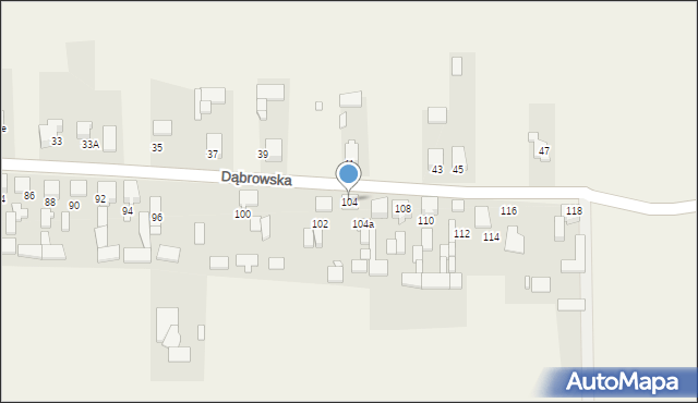 Toporowice, Dąbrowska, 104, mapa Toporowice