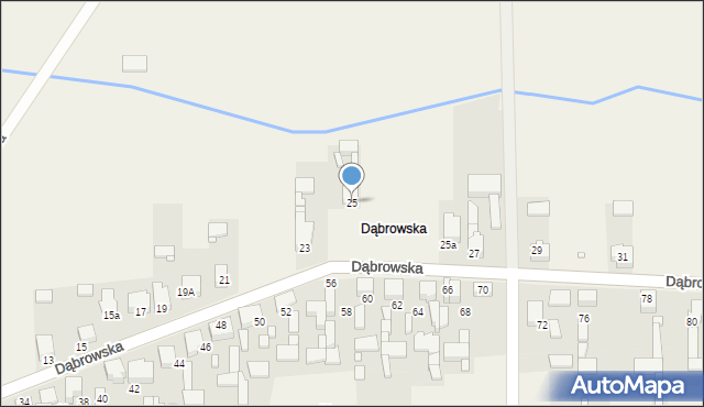 Toporowice, Dąbrowska, 25, mapa Toporowice