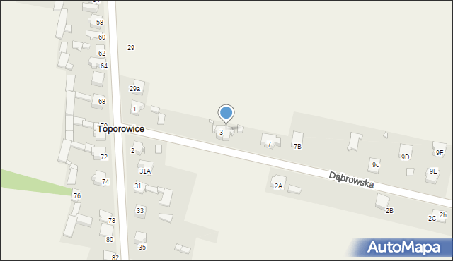 Toporowice, Dąbrowska, 5, mapa Toporowice