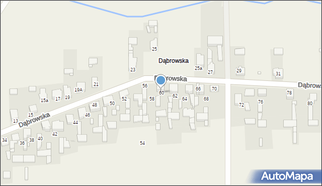 Toporowice, Dąbrowska, 60, mapa Toporowice