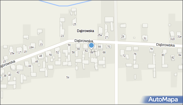 Toporowice, Dąbrowska, 64, mapa Toporowice