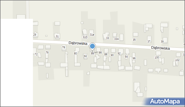 Toporowice, Dąbrowska, 84, mapa Toporowice