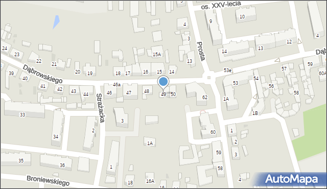 Trzcianka, Dąbrowskiego Henryka, gen., 49, mapa Trzcianka