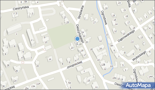 Ustroń, Daszyńskiego Ignacego, 21a, mapa Ustroń