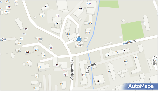 Ustroń, Daszyńskiego Ignacego, 70A, mapa Ustroń