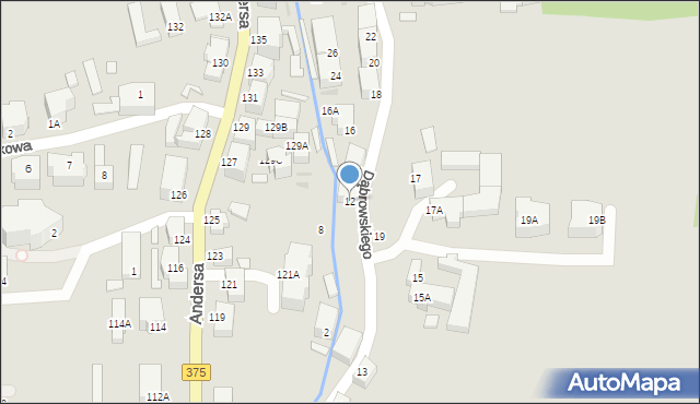 Wałbrzych, Dąbrowskiego Jarosława, gen., 12, mapa Wałbrzycha