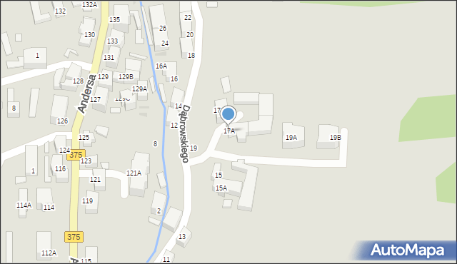 Wałbrzych, Dąbrowskiego Jarosława, gen., 17A, mapa Wałbrzycha