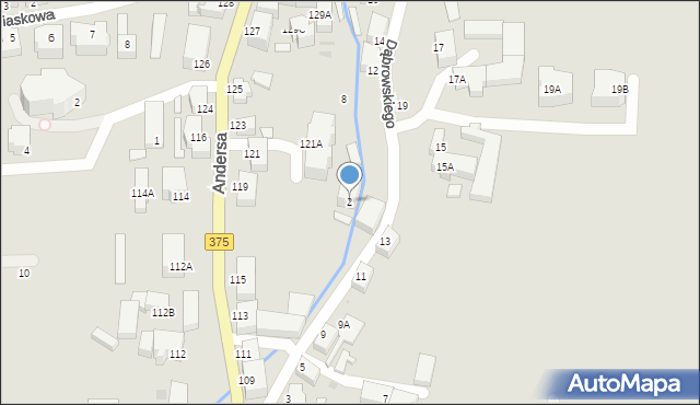 Wałbrzych, Dąbrowskiego Jarosława, gen., 2, mapa Wałbrzycha