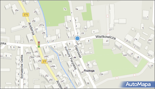 Wałbrzych, Dąbrowskiego Jarosława, gen., 29, mapa Wałbrzycha