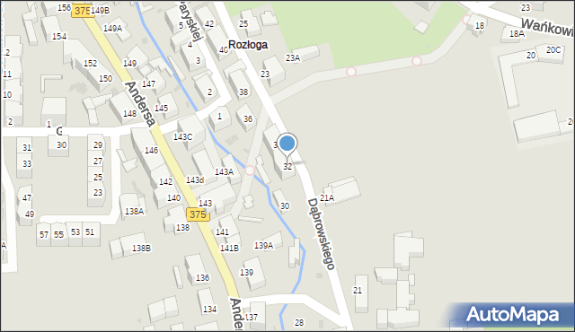 Wałbrzych, Dąbrowskiego Jarosława, gen., 32, mapa Wałbrzycha