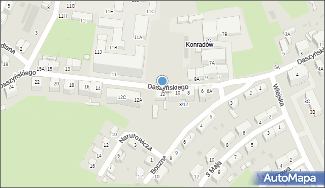 Wałbrzych, Daszyńskiego Ignacego, 12, mapa Wałbrzycha