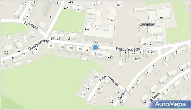 Wałbrzych, Daszyńskiego Ignacego, 12D, mapa Wałbrzycha
