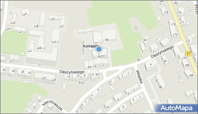 Wałbrzych, Daszyńskiego Ignacego, 7A, mapa Wałbrzycha