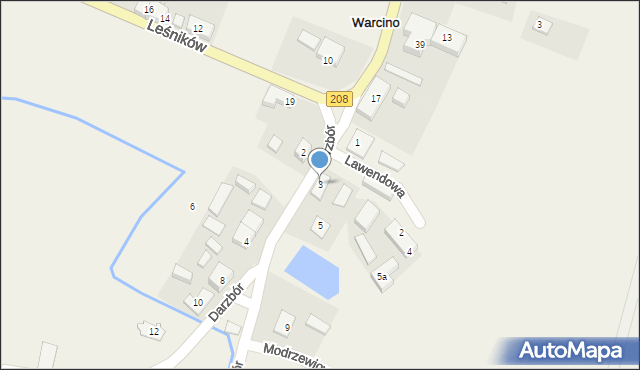 Warcino, Darzbór, 3, mapa Warcino